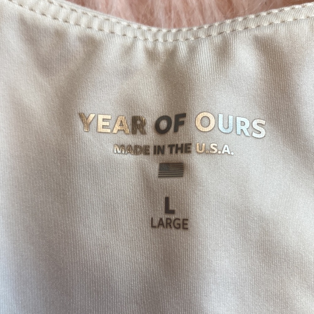 Year Of Ours White Crop Tank Racerback sz L - Picture 8 of 10